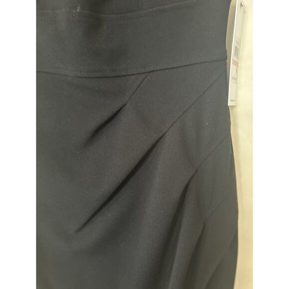 NWT Calvin Klein Bodycon Sheath Dress Black Stretch Draped Size 2 Retail $134 - Picture 5 of 9